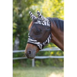 Máscara de proteção contra moscas Zebra com proteção para as orelhas Covalliero Máscara de proteção contra moscas Zebra com proteção para as orelhas Covalliero