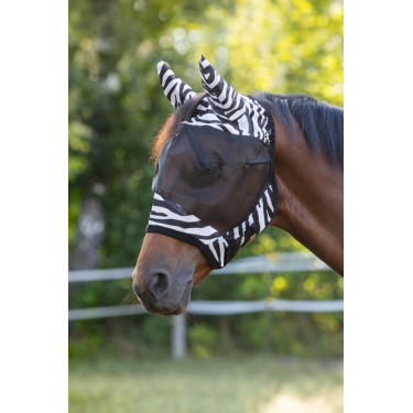 Máscara de proteção contra moscas Zebra com proteção para as orelhas Covalliero Máscara de proteção contra moscas Zebra com proteção para as orelhas Covalliero