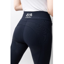 Calça de equitação térmica com assento completo em silicone Justine feminino B Vertigo Azul-marinho escuro