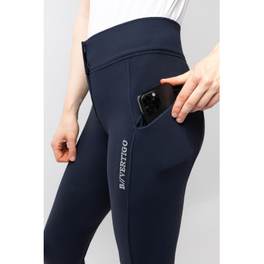 Calça de equitação térmica com assento completo em silicone Justine feminino B Vertigo Azul-marinho escuro