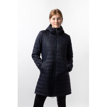 Casaco acolchoado longo Horze Charlotte feminino Azul-marinho escuro Casaco acolchoado longo Horze Charlotte feminino Azul-marinho escuro