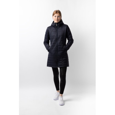 Casaco acolchoado longo Horze Charlotte feminino Azul-marinho escuro Casaco acolchoado longo Horze Charlotte feminino Azul-marinho escuro