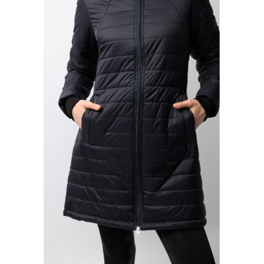 Casaco acolchoado longo Horze Charlotte feminino Azul-marinho escuro Casaco acolchoado longo Horze Charlotte feminino Azul-marinho escuro