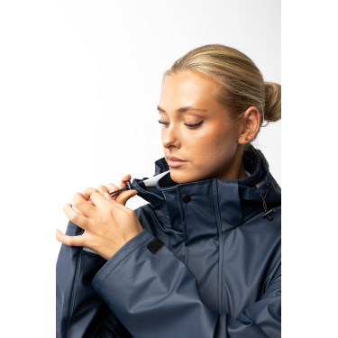 Impermeável Horze Hazel feminino longo com aberturas Impermeável Horze Hazel feminino longo com aberturas