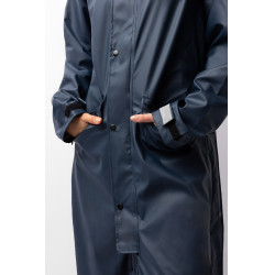 Impermeável Horze Hazel feminino longo com aberturas Azul-marinho escuro Impermeável Horze Hazel feminino longo com aberturas Azul-marinho escuro