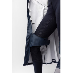 Impermeável Horze Hazel feminino longo com aberturas Azul-marinho escuro Impermeável Horze Hazel feminino longo com aberturas Azul-marinho escuro