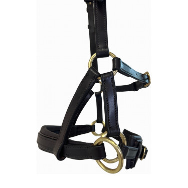 Side-pull couro T de T Havana escuro Castanho