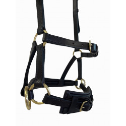 Side-pull couro T de T Havana escuro Castanho