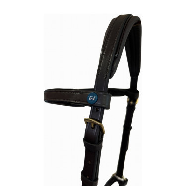 Side-pull couro T de T Havana escuro Castanho