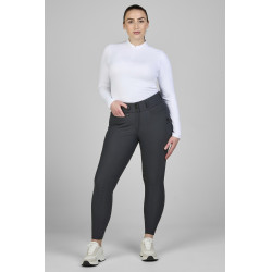 Calça Pikeur Linn grip joelhos feminina Sombra escura Cinzento Calça Pikeur Linn grip joelhos feminina Sombra escura Cinzento