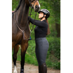 Calça Pikeur Linn grip joelhos feminina Sombra escura Cinzento Calça Pikeur Linn grip joelhos feminina Sombra escura Cinzento