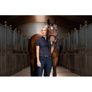 Calça Pikeur Tessa feminina com grip nos joelhos Azul-noite Calça Pikeur Tessa feminina com grip nos joelhos Azul-noite