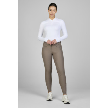 Calça Pikeur Laure full grip feminina 3005 cintura alta  Cinzento-acastanhado Castanho