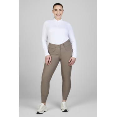 Calça Pikeur Laure full grip feminina 3005 cintura alta  Cinzento-acastanhado Castanho