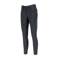 Calça Pikeur feminina Romy com grip nos joelhos Sombra escura Cinzento