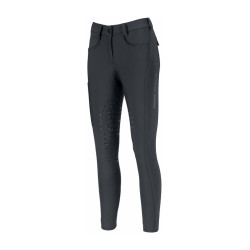 Calça Pikeur feminina Romy com grip nos joelhos Sombra escura Cinzento