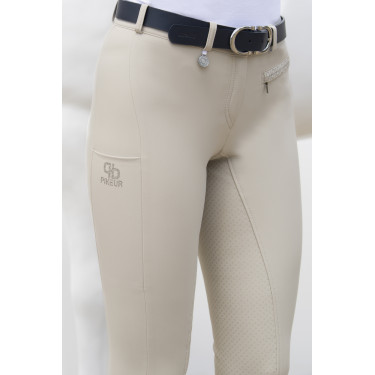 Calça Pikeur feminina Vally full grip 6106 cintura média Creme baunilha Bege