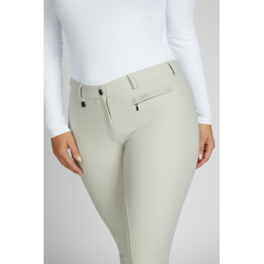 Calça Pikeur feminina Vally full grip 6106 cintura média Creme baunilha Bege