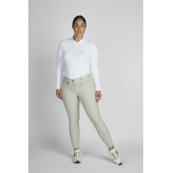 Calça Pikeur feminina Vally full grip 6106 cintura média Creme baunilha Bege