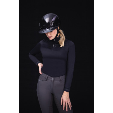 Capacete de equitação Abus Airluxe Chrome L.V Preto brilhante Capacete de equitação Abus Airluxe Chrome L.V Preto brilhante