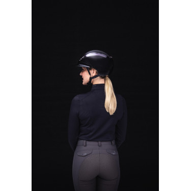 Capacete de equitação Abus Airluxe Chrome L.V Preto brilhante Capacete de equitação Abus Airluxe Chrome L.V Preto brilhante