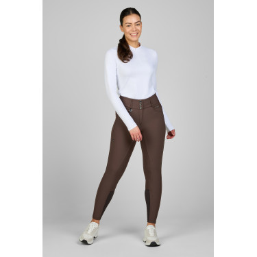 Calça Pikeur Candela full grip feminina Ganzbesatz Trufa Castanho