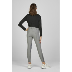 Calça infantil Pikeur Brooklyn com grip nos joelhos Cinza claro Cinzento