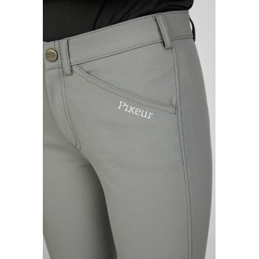 Calça infantil Pikeur Brooklyn com grip nos joelhos Cinza claro Cinzento