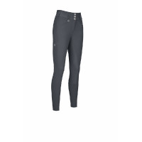 Calça Pikeur feminina New Candela com falso fundo de camurça 3908 cintura alta Sombra escura Cinzento Calça Pikeur feminina New Candela com falso fundo de camurça 3908 cintura alta Sombra escura Cinzento