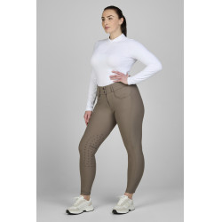 Calça Amia 6805 Pikeur grip nos joelhos cintura média feminina  Cinzento-acastanhado Castanho