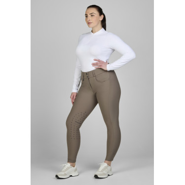 Calça Amia 6805 Pikeur grip nos joelhos cintura média feminina  Cinzento-acastanhado Castanho