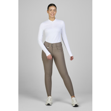 Calça Amia 6805 Pikeur grip nos joelhos cintura média feminina  Cinzento-acastanhado Castanho