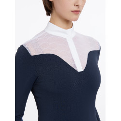 Polo de competição Emily LeMieux de mangas compridas Marinho Azul-marinho Polo de competição Emily LeMieux de mangas compridas Marinho Azul-marinho