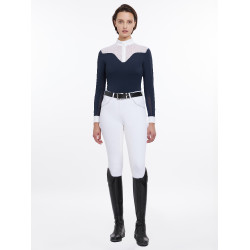 Polo de competição Emily LeMieux de mangas compridas Marinho Azul-marinho Polo de competição Emily LeMieux de mangas compridas Marinho Azul-marinho