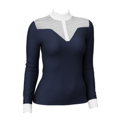 Polo de competição Emily LeMieux de mangas compridas Marinho Azul-marinho Polo de competição Emily LeMieux de mangas compridas Marinho Azul-marinho