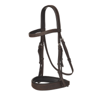 Bridão plano Hunter LeMieux com rédeas com laços Havana / prata Castanho Bridão plano Hunter LeMieux com rédeas com laços Havana / prata Castanho