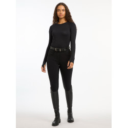 Camiseta de manga longa sem costura LeMieux Britney Preto