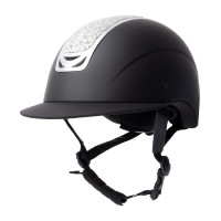 Capacete de equitação com ornamento de cristal Horze Arix II Preto / preto