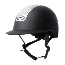 Capacete de equitação com ornamento de cristal Horze Arix II Preto / prata