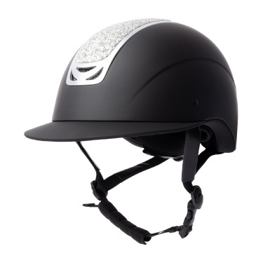 Capacete de equitação com ornamento de cristal Horze Arix II Preto / prata