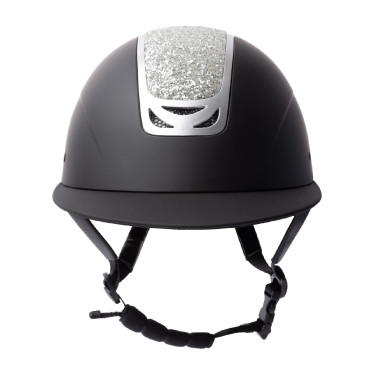 Capacete de equitação com ornamento de cristal Horze Arix II Preto / prata