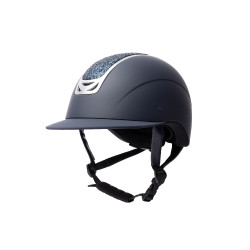 Capacete de equitação com ornamento de cristal Horze Arix II Azul escuro / azul escuro Capacete de equitação com ornamento de cristal Horze Arix II Azul escuro / azul escuro