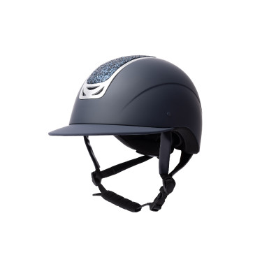 Capacete de equitação com ornamento de cristal Horze Arix II Azul escuro / azul escuro Capacete de equitação com ornamento de cristal Horze Arix II Azul escuro / azul escuro