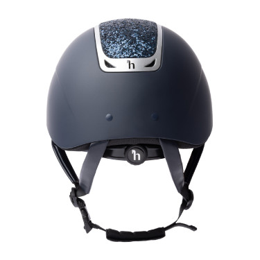 Capacete de equitação com ornamento de cristal Horze Arix II Azul escuro / azul escuro Capacete de equitação com ornamento de cristal Horze Arix II Azul escuro / azul escuro