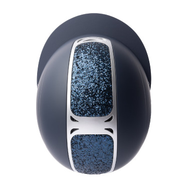 Capacete de equitação com ornamento de cristal Horze Arix II Azul escuro / azul escuro Capacete de equitação com ornamento de cristal Horze Arix II Azul escuro / azul escuro