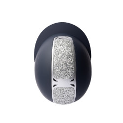 Capacete de equitação com ornamento de cristal Horze Arix II Azul escuro / prateado