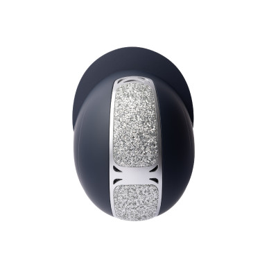 Capacete de equitação com ornamento de cristal Horze Arix II Azul escuro / prateado