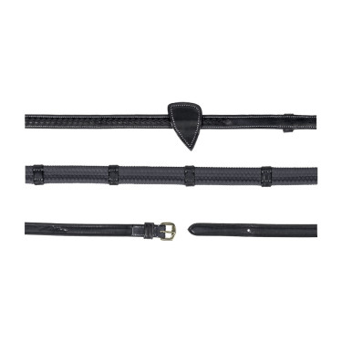 Gummizügel 1/2" mit 7 Stoppern und geflochtener Verarbeitung D Collection Dy'on Preto