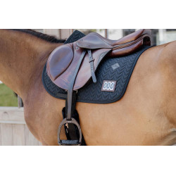 Almofada de sela de competição Fishbone com 2 números Kentucky Jumping Preto