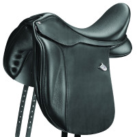 Sela de adestramento Bates Wide couro Heritage Preto